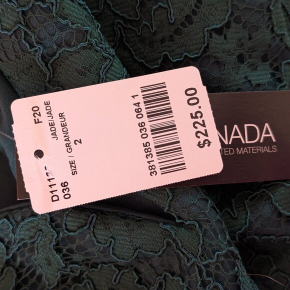 Size 2 Jade Green Lace Le Chateau Dress - Picture 7 of 7